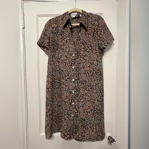 Vintage button up dress   Sheer cheetah print  sunshine starshine brand